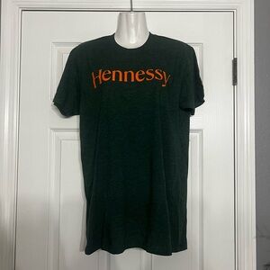 Henne Black Short Sleeve Tee with Orange Hennessy Script